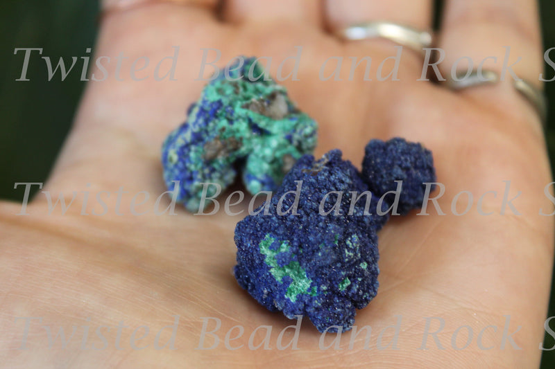 Azurite with Malachite Rough Crystals
