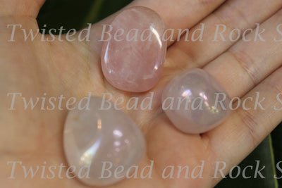 Rose Quartz Titanium Coated Tumbled Crystals