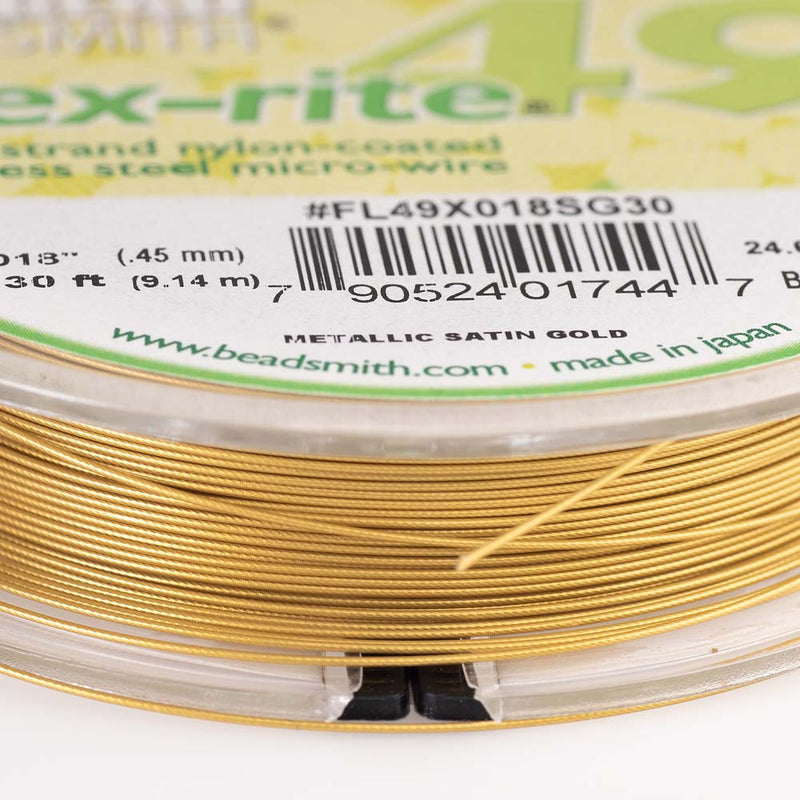 FLEX RITE .018 SATIN GOLD BEADING WIRE