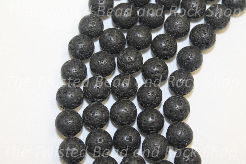 Black Lava Stone Gemstone Beads