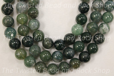 Moss Agate Gemstone Beads