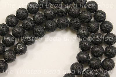 Black Lava Stone Gemstone Beads