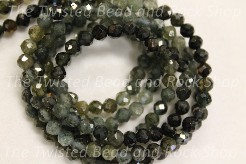 Tourmaline Green and Black Gemstone Beads
