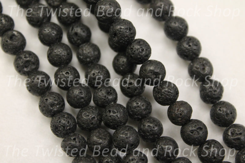 Black Lava Stone Gemstone Beads