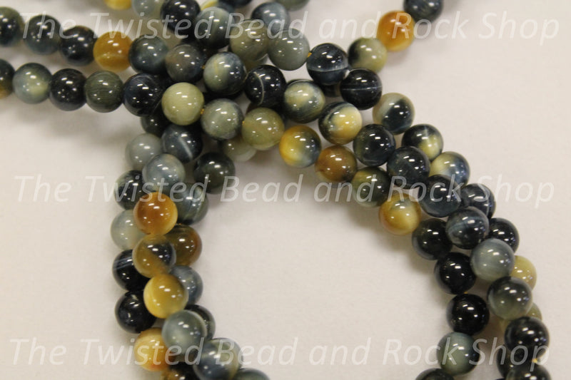 Tiger Eye Golden Blue Gemstone Beads