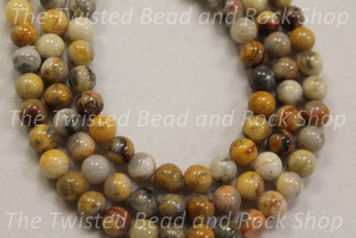 Agate Yellow Crazy Lace Gemstone Beads