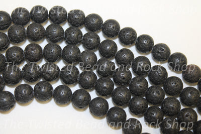 Black Lava Stone Gemstone Beads