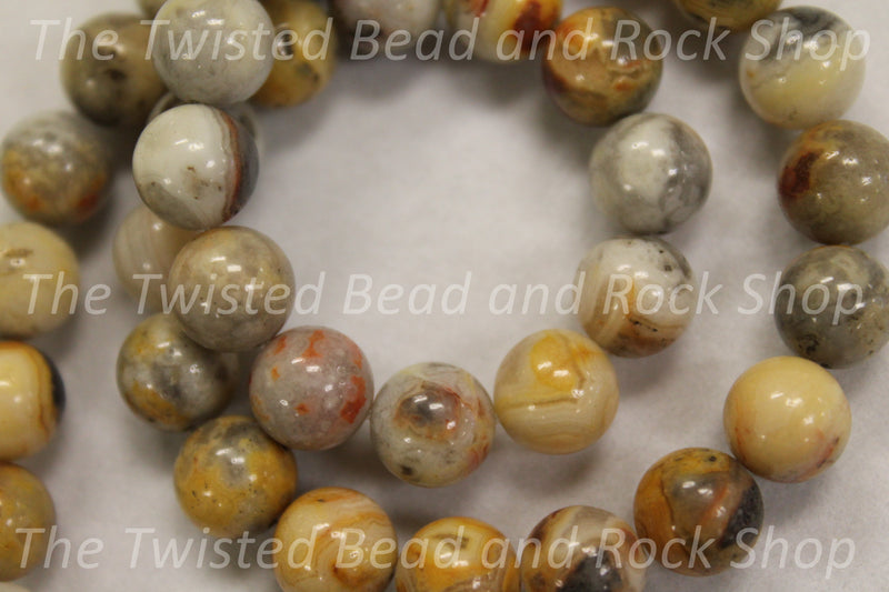 Agate Yellow Crazy Lace Gemstone Beads