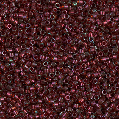  Translucent Gold Luster Red Delica Miyuki Beads DB105