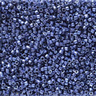 11/0, glass, Duracoated Galvanized Mermaid Blue Delica Miyuki Seed Beads DB2517