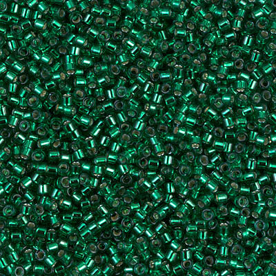 11/0 Silver Lined Emerald Delica Miyuki Beads DB605