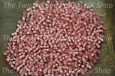 11/0 Fancy Pink Lined Crystal Seed Beads