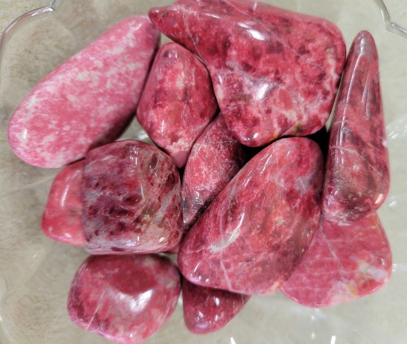Thulite tumbled stone