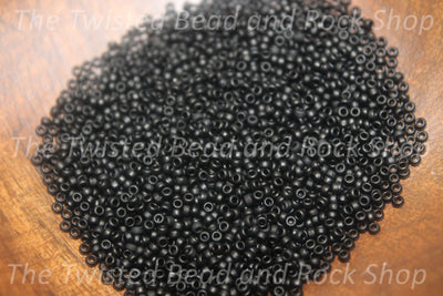 15/0 Black Matte Seed Beads