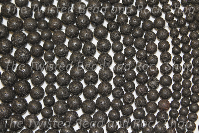 Black Lava Stone Gemstone Beads