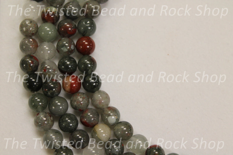 African Bloodstone Gemstone Beads