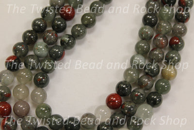 African Bloodstone Gemstone Beads