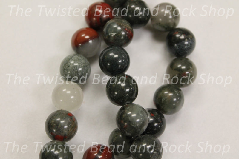 African Bloodstone Gemstone Beads