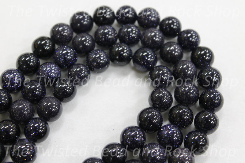 Goldstone Blue Gemstone Beads