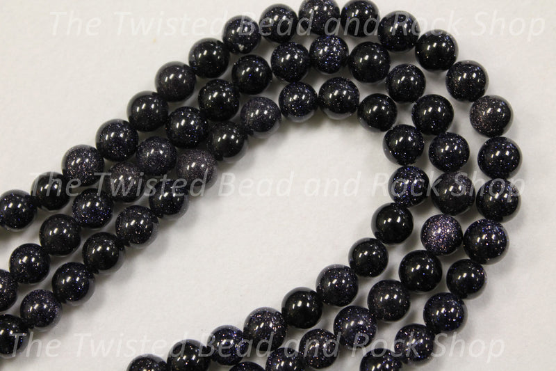 Goldstone Blue Gemstone Beads