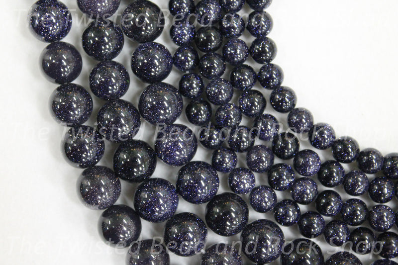 Goldstone Blue Gemstone Beads