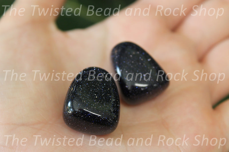 Blue Goldstone Tumbled Crystals