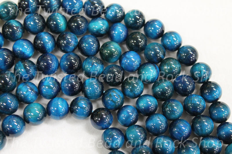 Tiger Eye Blue Green Gemstone Beads