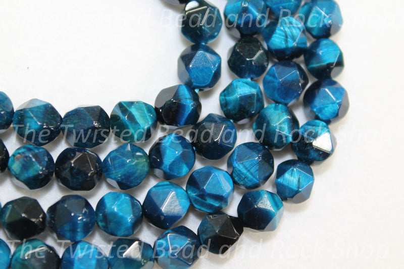 Tiger Eye Blue Green Gemstone Beads