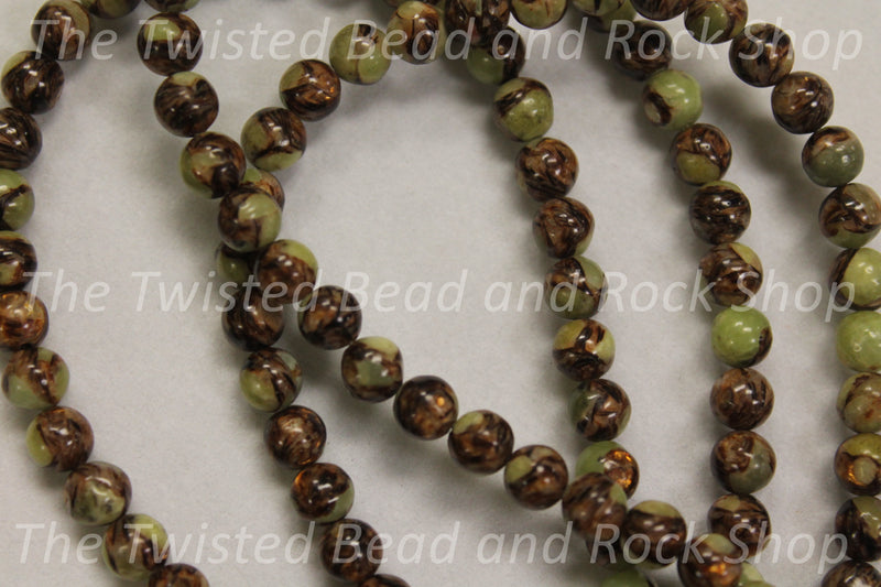 Bronzite and Olivine Gemstone Beads