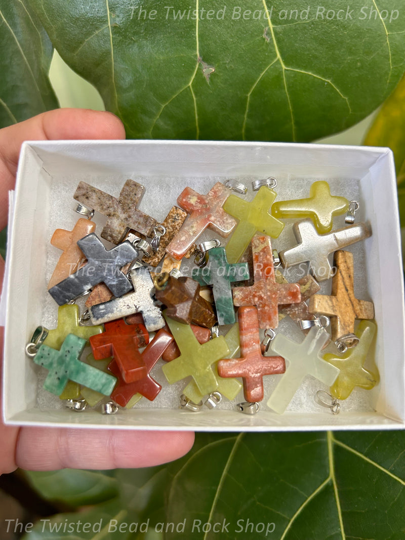 Assorted Crystal Cross Pendants