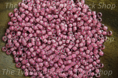 8/0 Fancy Pink Lined Seed Beads