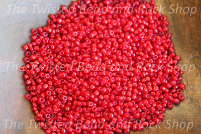11/0 Fancy Red Lined Translucent Seed Beads