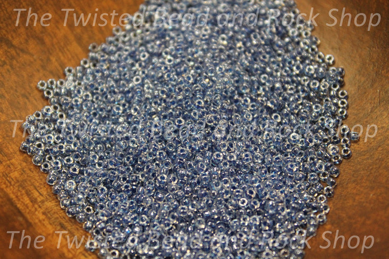 15/0 Fancy Sine Round Blue Seed Beads