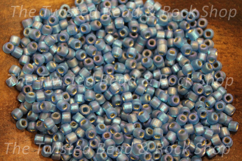 8/0 Frosted Aqua Blue Seed Beads