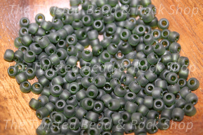 6/0 Frosted Dark Green Seed Beads