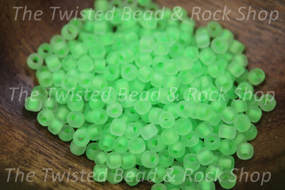 6/0 Frosted Lime Green Seed Beads