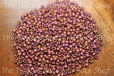 11/0 Frosted Round Burnt Cherry Seed Beads 