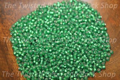 11/0 Frosted Round Forest Green Seed Beads