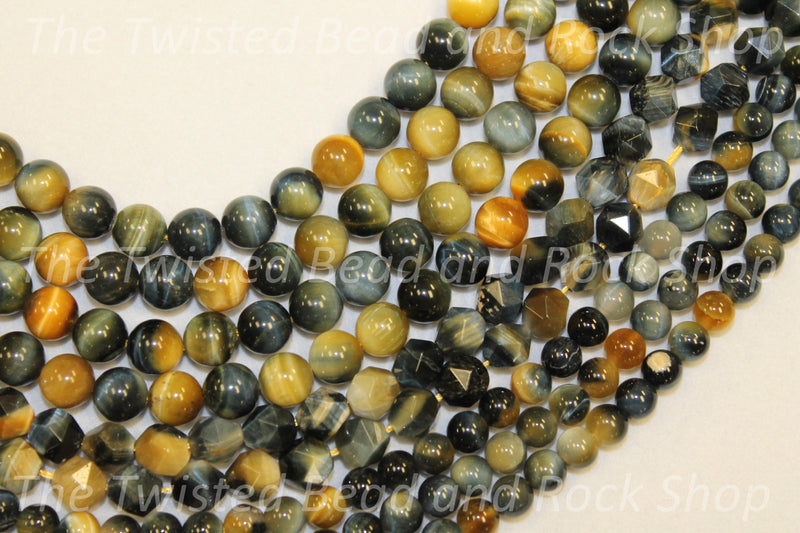 Tiger Eye Golden Blue Gemstone Beads