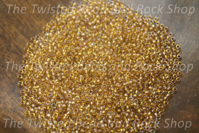 15/0 Gold Lined Amber Seed Beads