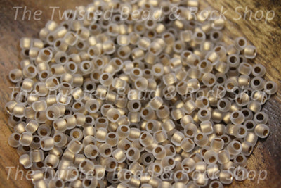 8/0 Gold Lined Cry Frost Seed Beads