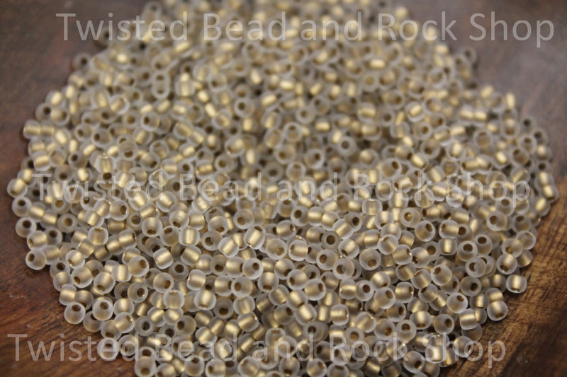 11/0 Gold Lined Crystal Frosted Seed Beads