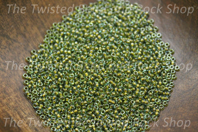 15/0 Gold Lined Olive Seed Beads
