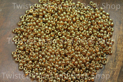11/0 Gold Luster Topaz Seed Beads
