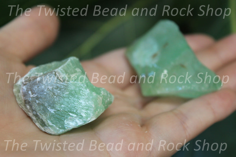 Green Calcite Rough Crystals