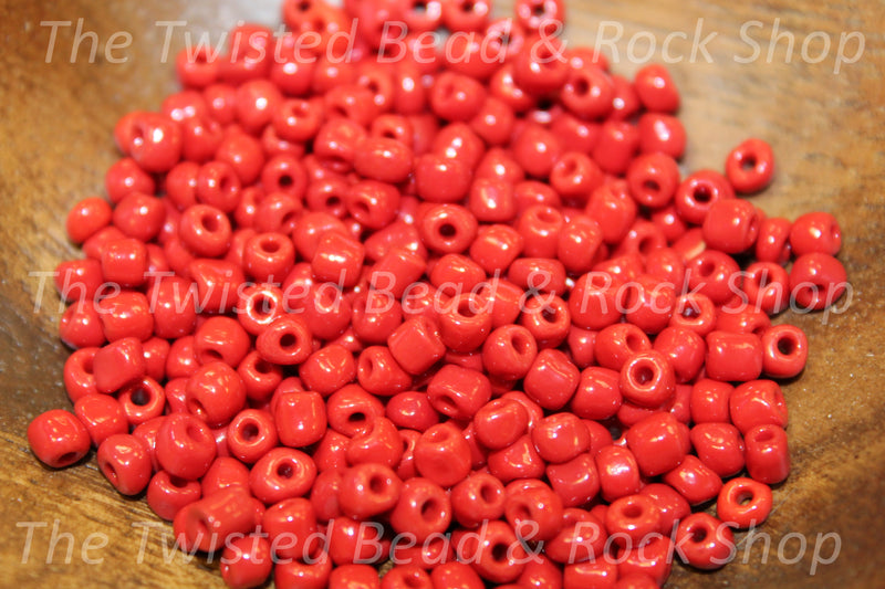 6/0 Opaque Dark Red Seed Beads