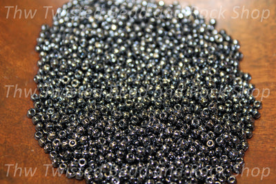 11/0 Metallic Round Gunmetal Seed Beads