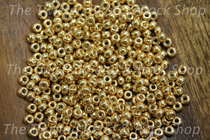 8/0 Miyuki Galvanized Gold Seed Beads