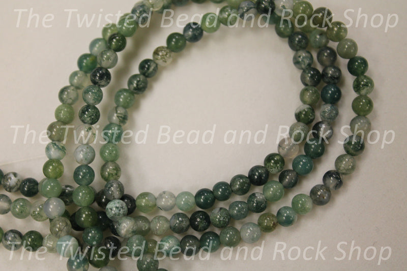 Moss Agate Gemstone Beads