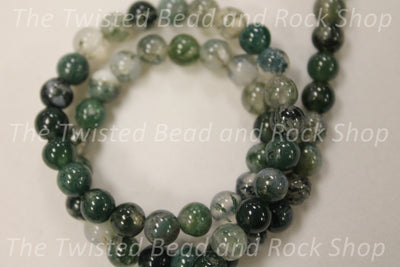 Moss Agate Gemstone Beads